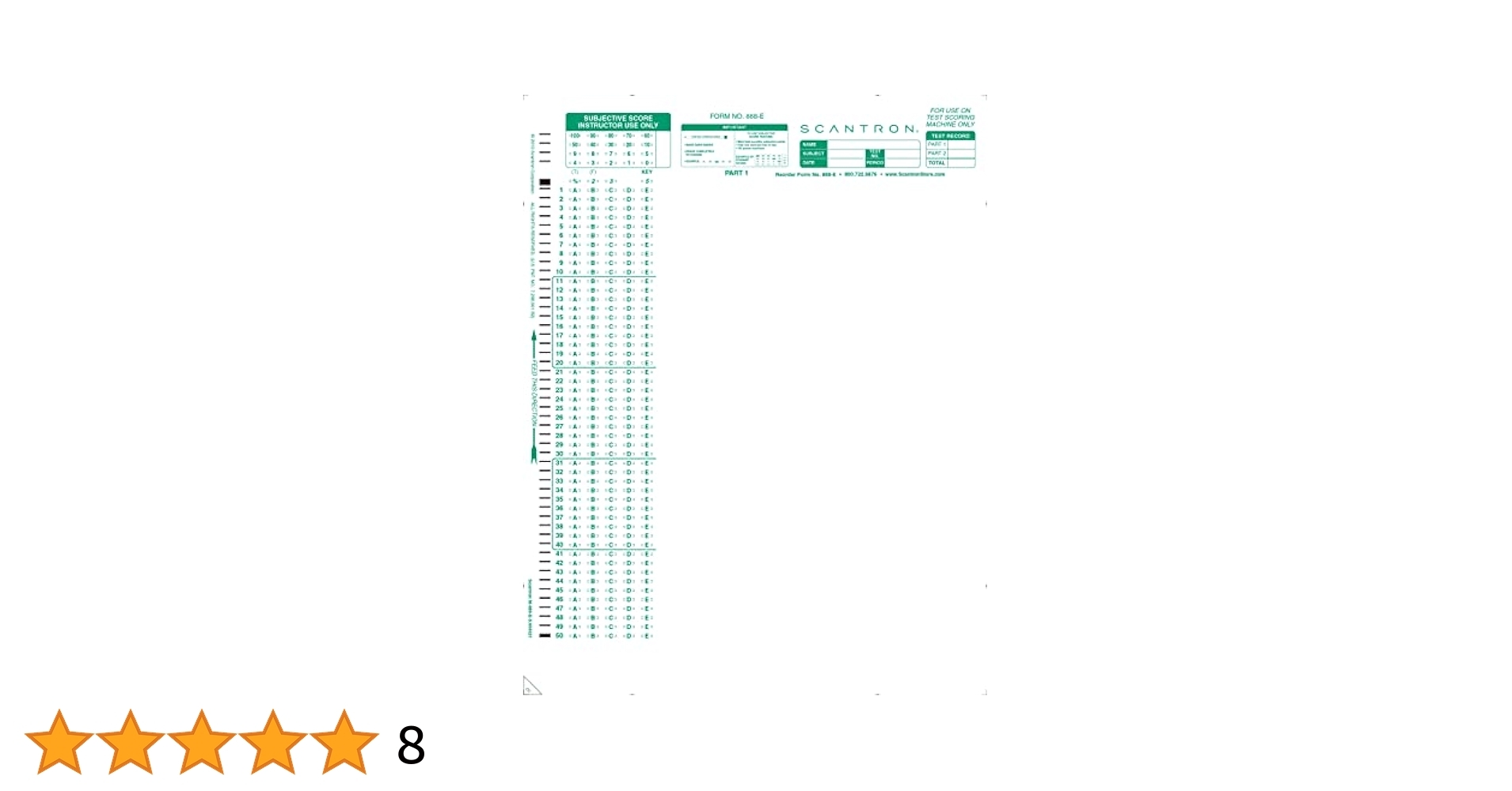 25 Question Answer Sheet Printable