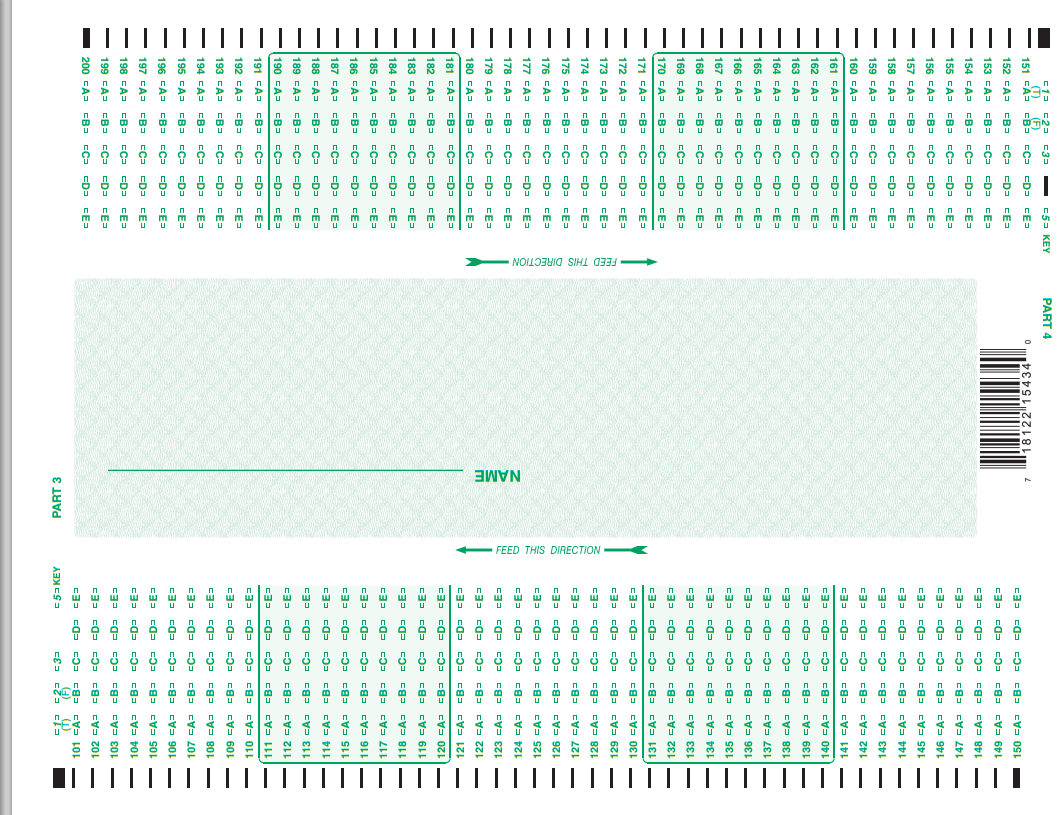 Printable Bubble Answer Sheet 200