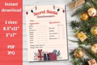Secret Santa Questionnaire Christmas Gift List 2291314