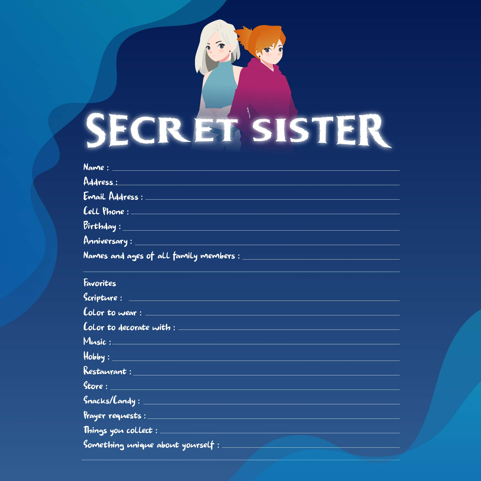 Secret Sister Forms 10 Free PDF Printables Printablee