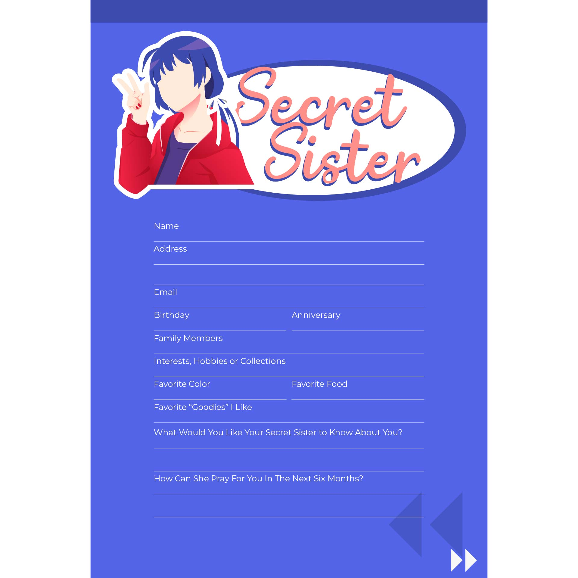 Secret Sister Forms 10 Free PDF Printables Printablee