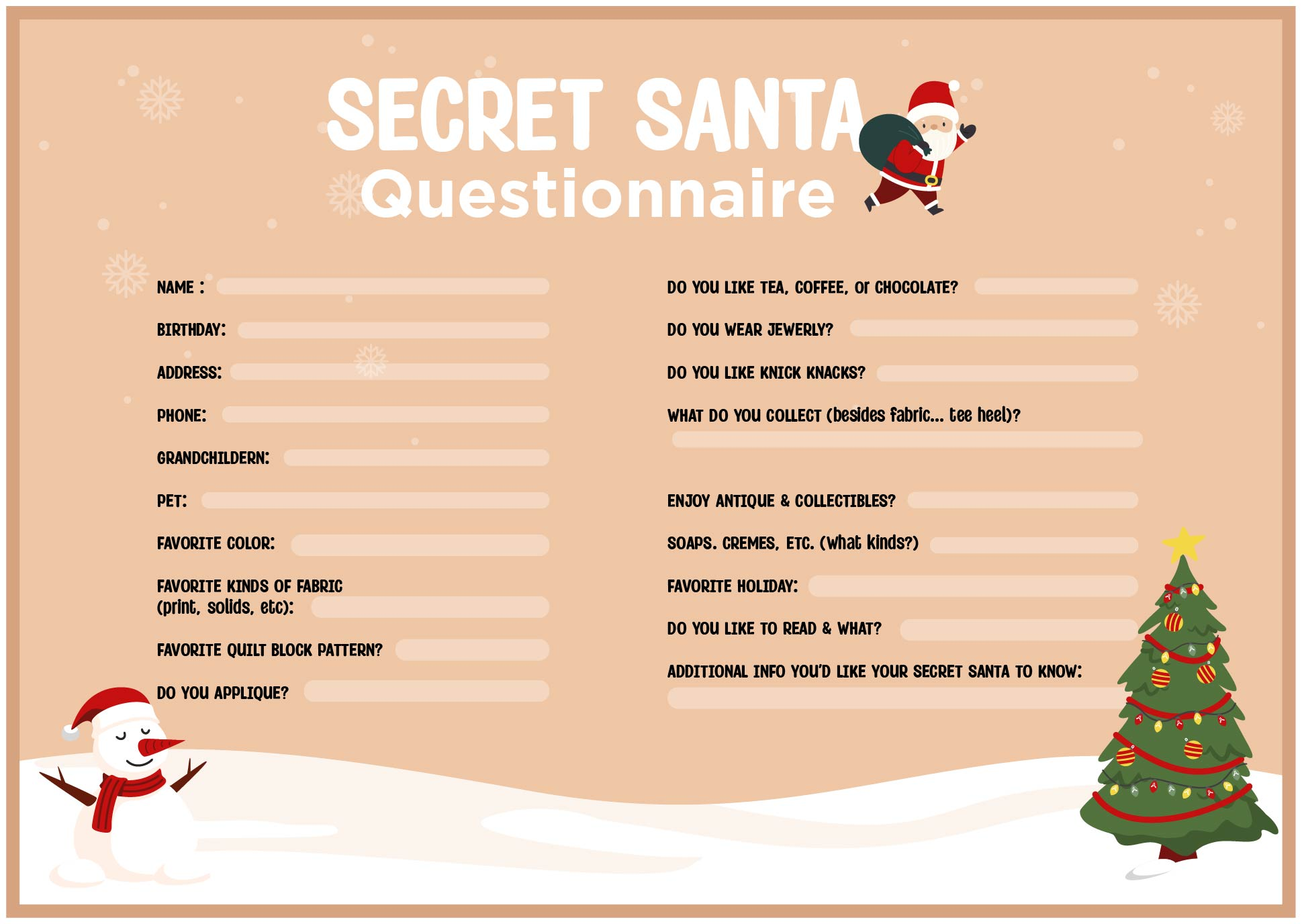 Secret Sister Forms 10 Free PDF Printables Printablee