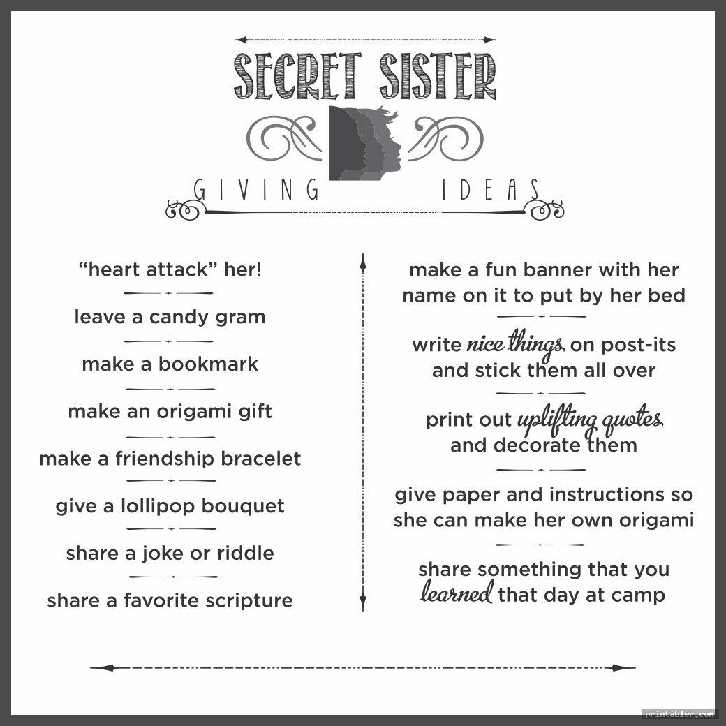 Secret Sister Forms Printable Gridgit