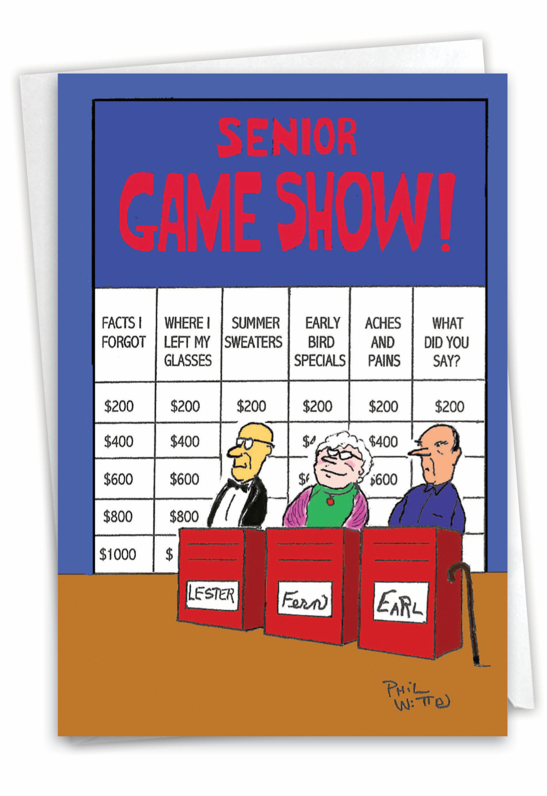 Senior Game Show Humor Birthday Card