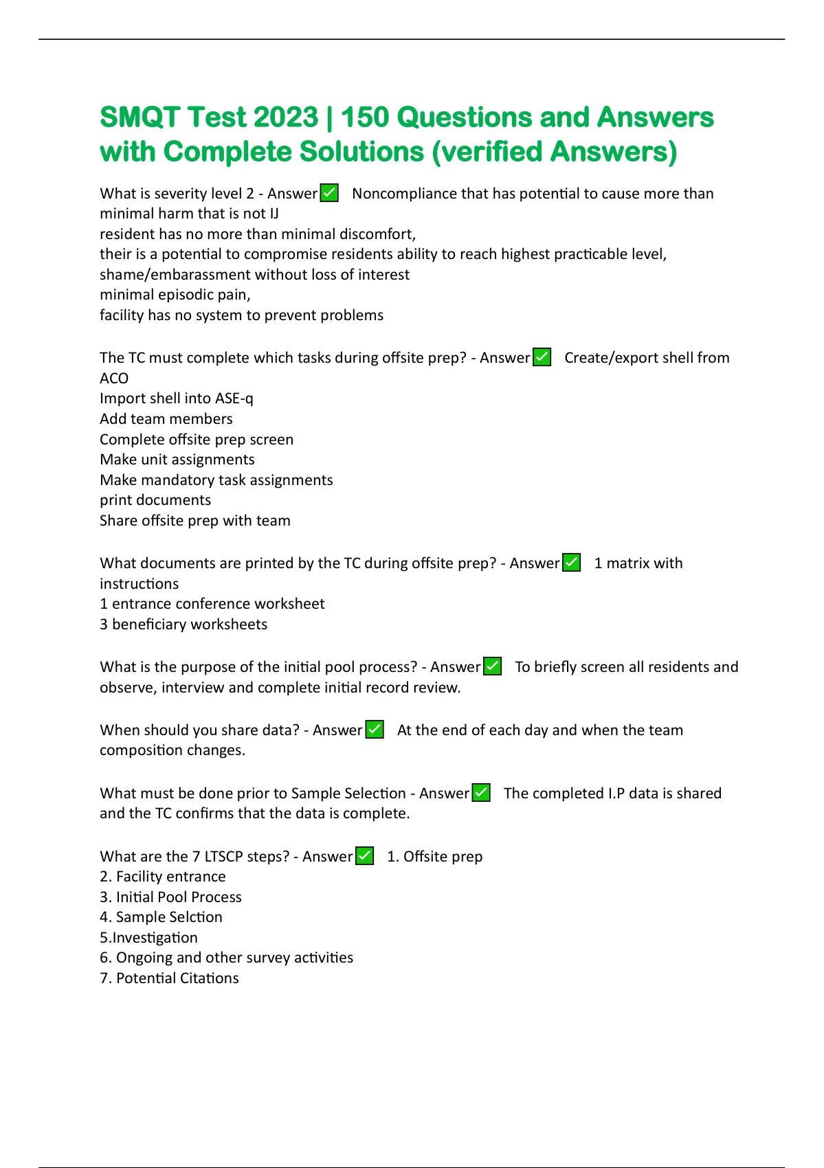 Answersheet Printable 150 Questions