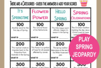 Spring Trivia Game Spring Jeopardy Spring Seniors Game Spring School Game Spring Icebreaker Fun Spring Activity Family Spring Game Etsy