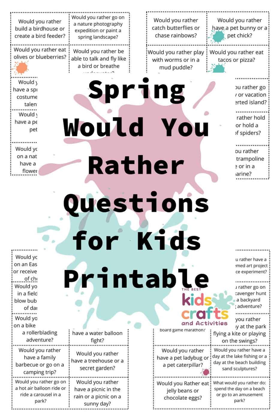 Spring Would You Rather Questions For Kids