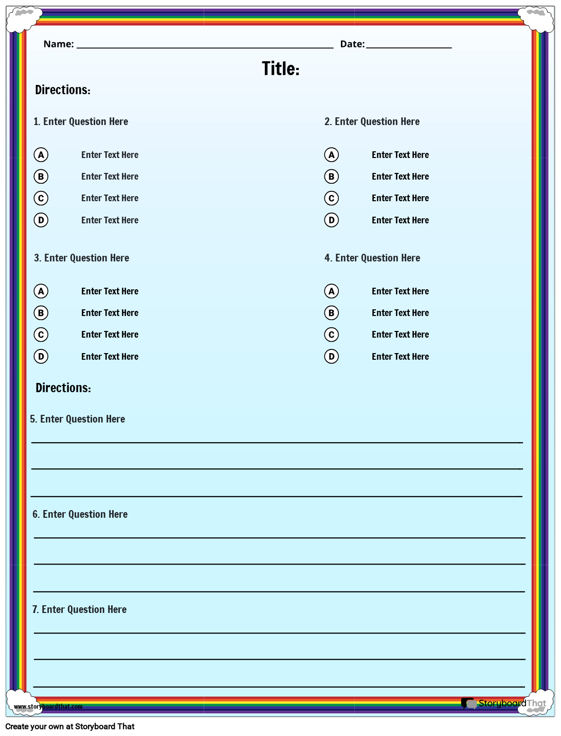 Storyboard That Free Quiz Maker Templates For Teachers