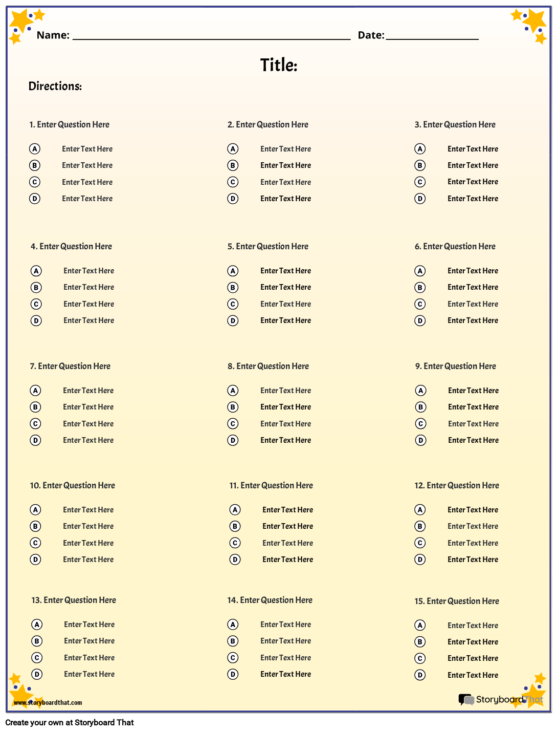 Storyboard That Free Quiz Maker Templates For Teachers