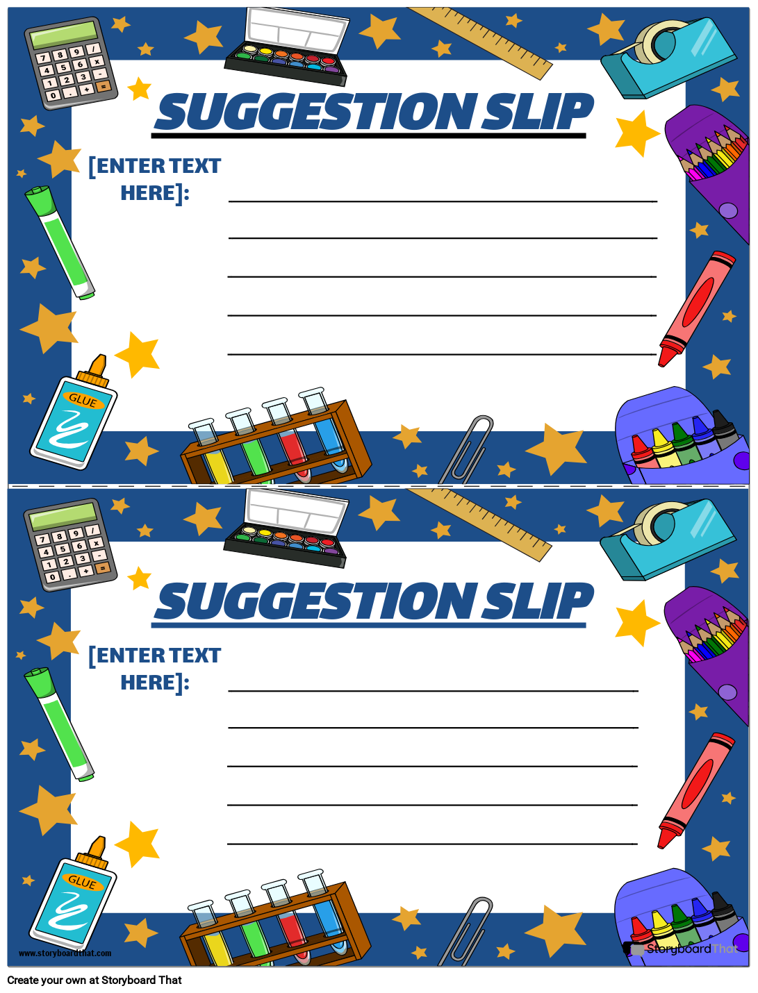 Storyboard That Free Suggestion Box Templates