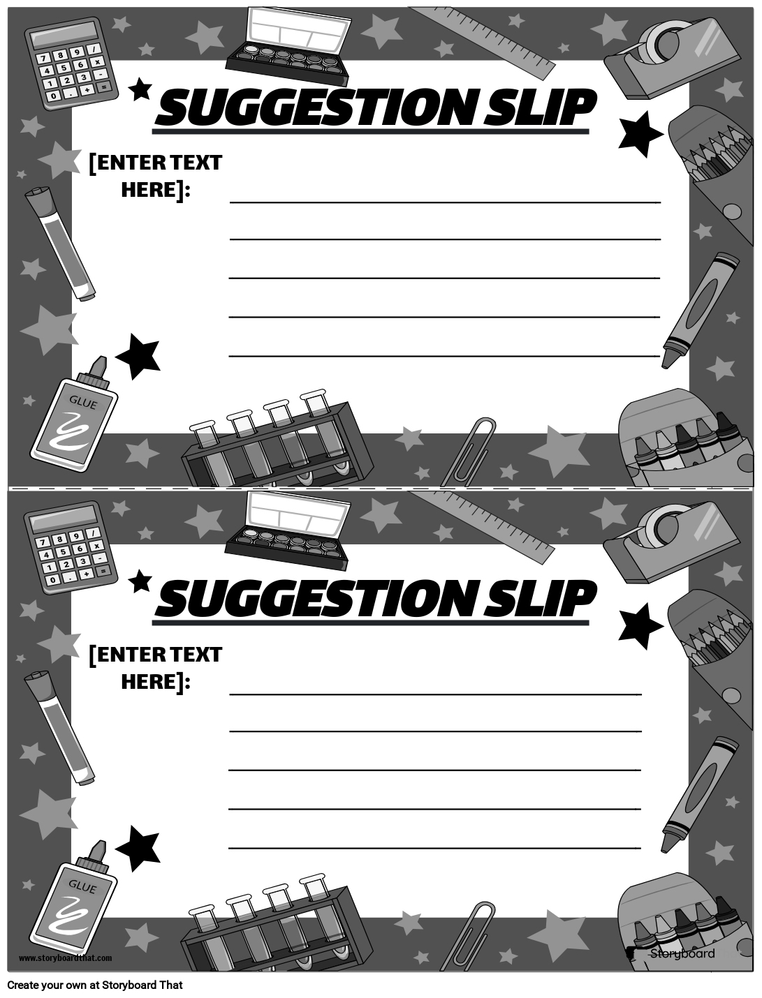 Storyboard That Free Suggestion Box Templates