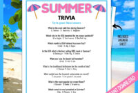 Summer Trivia Game Summer Trivia Quiz Summer Games Summer Printable Games Summer Party Games Summer Family Quiz Printable Etsy UK
