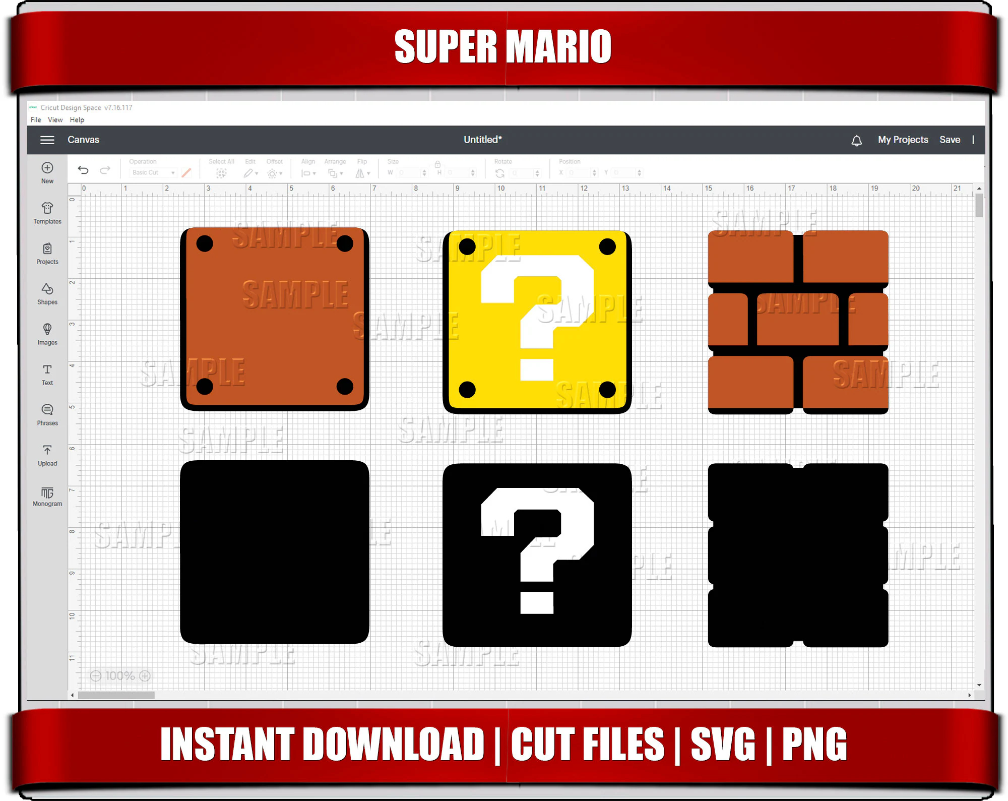 Super Mario Question Mark Template Etsy