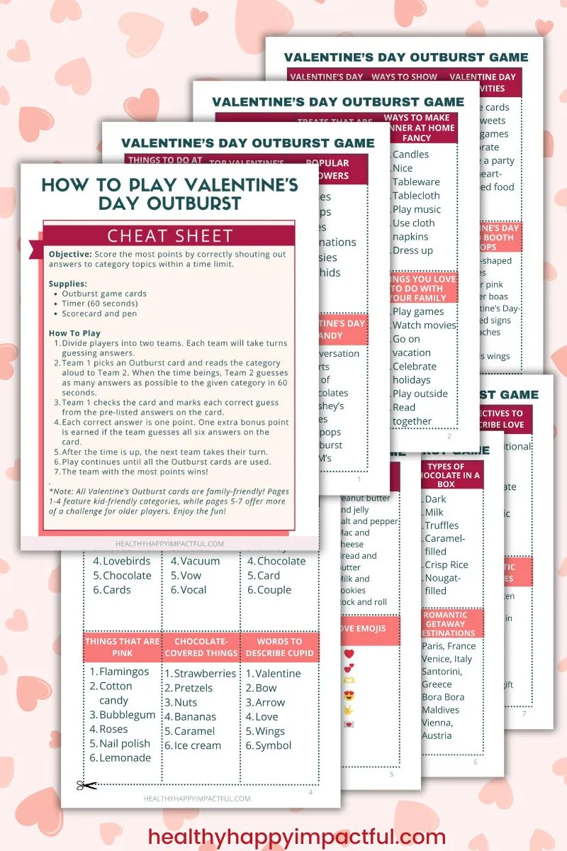 Sweet Valentine s Day Outburst Game Printable Cards For Extra Fun