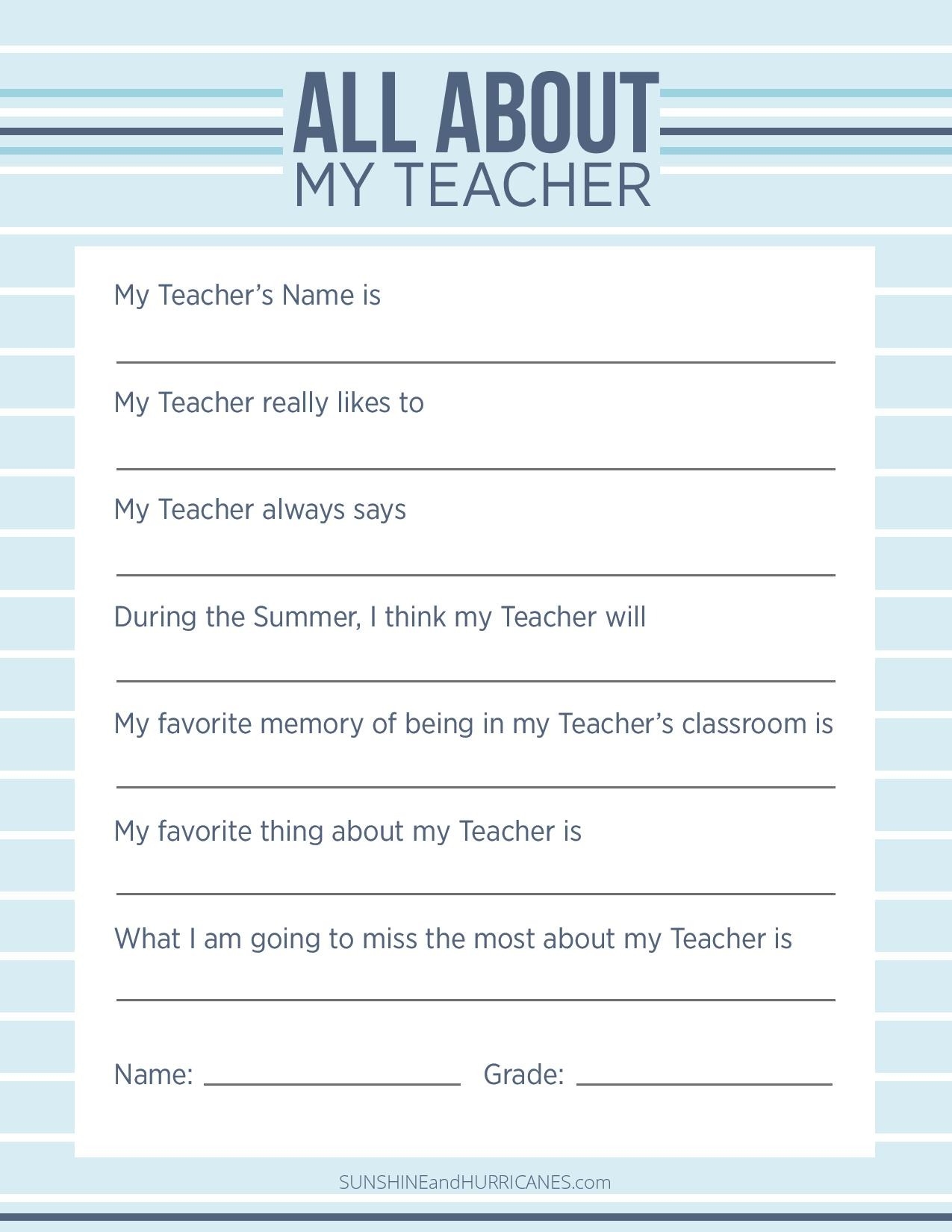 Teacher Questionnaire For Gifts Pdf Teacher Questionnaire For Gifts Printable Teacher Favorites Questionnaire Back To School Teacher Gift Template Word