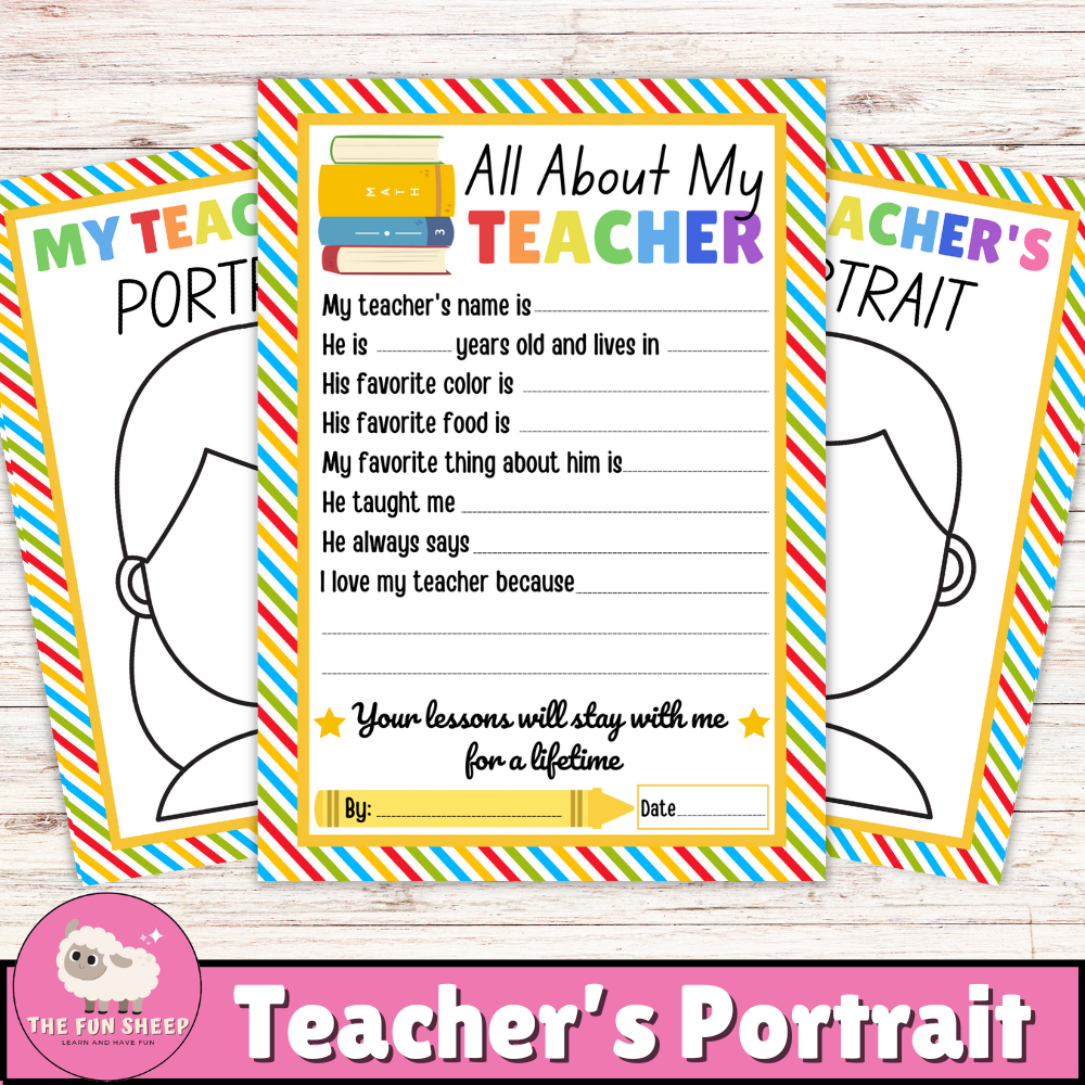 Teacher s Portrait All About My Teacher Questionnaire Teacher Appreciation Gift Made By Teachers