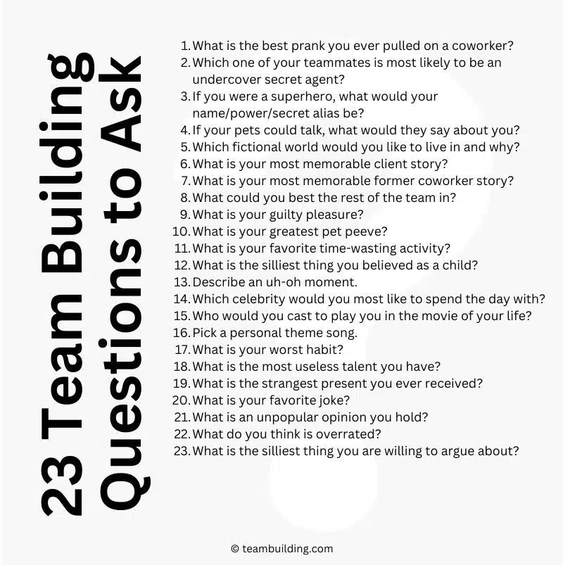 Team Building Questions For Work 1 List