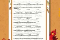 Thanksgiving Trivia Quiz PDF Sheet INSTANT DOWNLOAD Thanksgiving Trivia Questions And Answers Autumn Green Gold Brown AN1015 Etsy