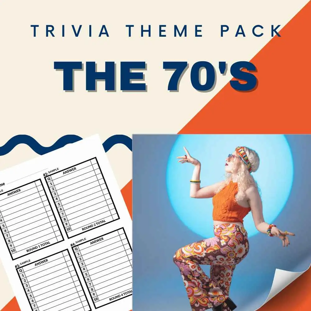 The 70s Printable Trivia Night Packs Retro Trivia Questions Game Cheap Trivia