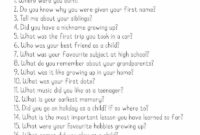 The Gift Of Time 21 Questions To Ask Grandparents Free Printable With Printables