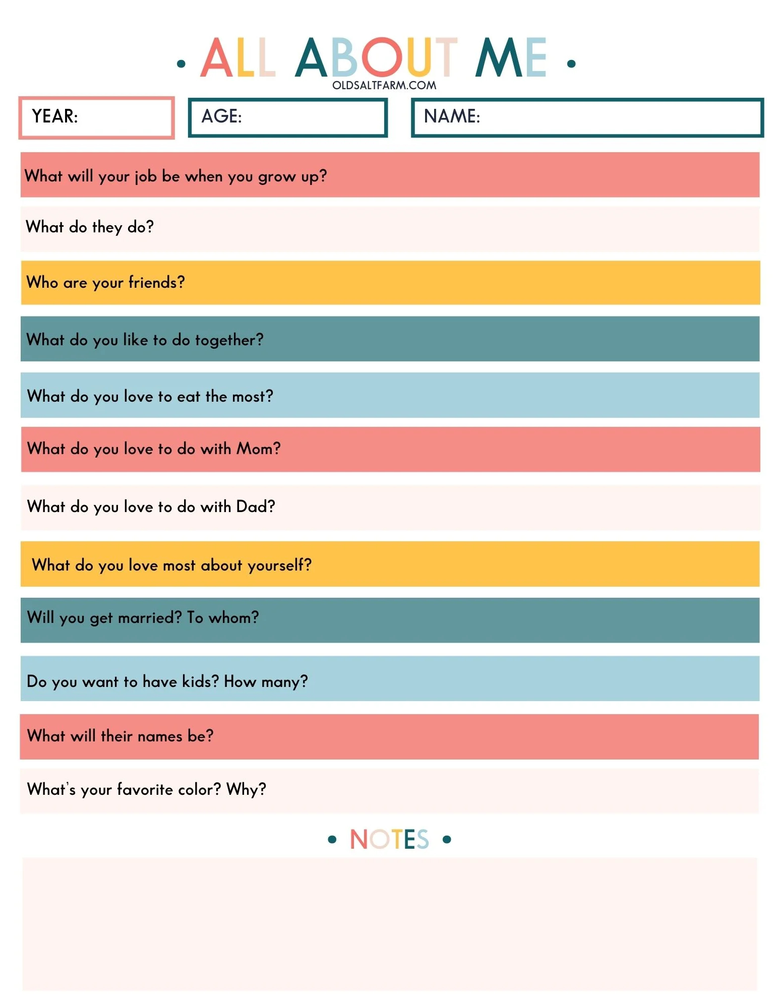 The Perfect Interview Questions For Kids Old Salt Farm