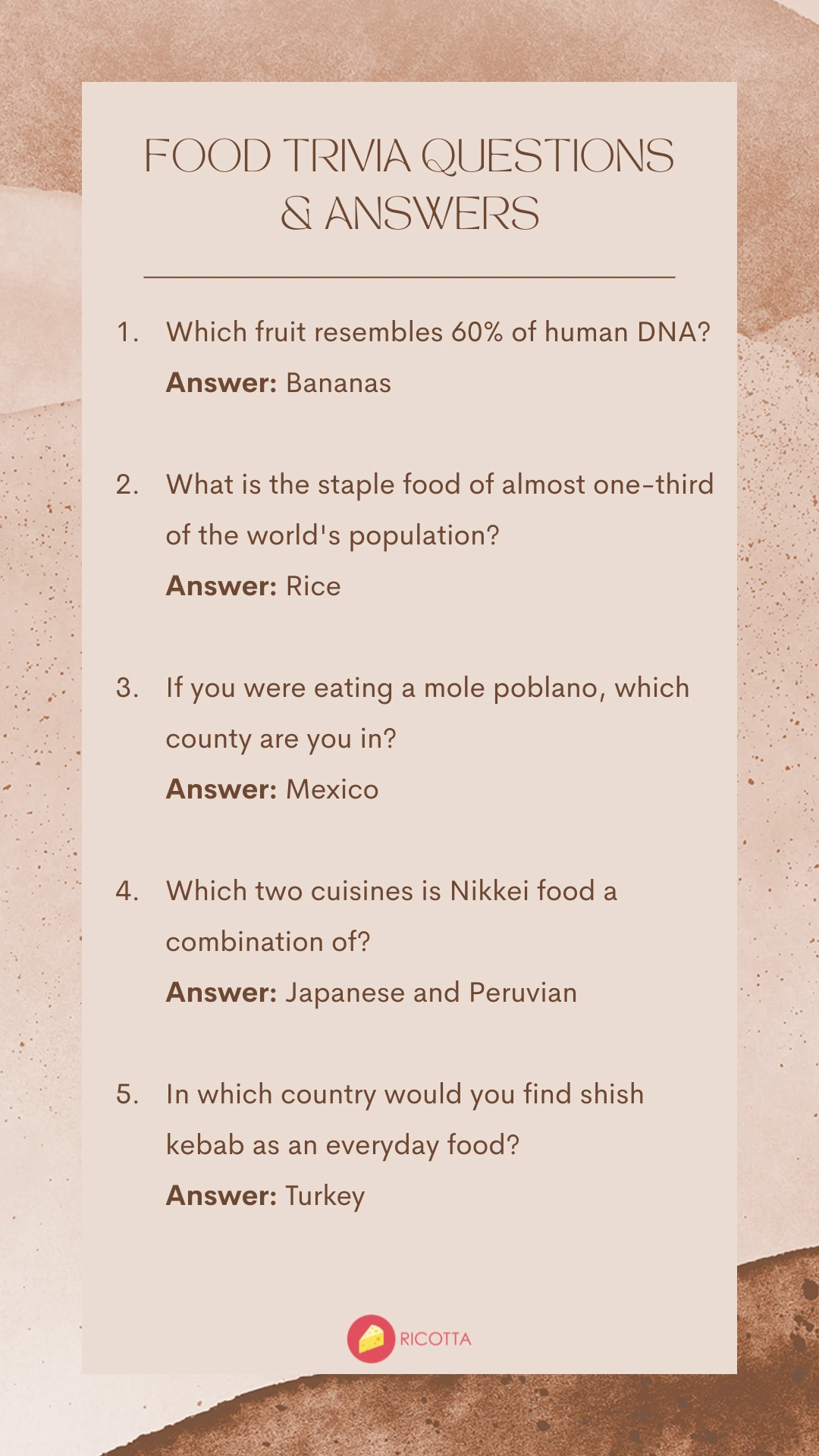 the ultimate food trivia questions and answers