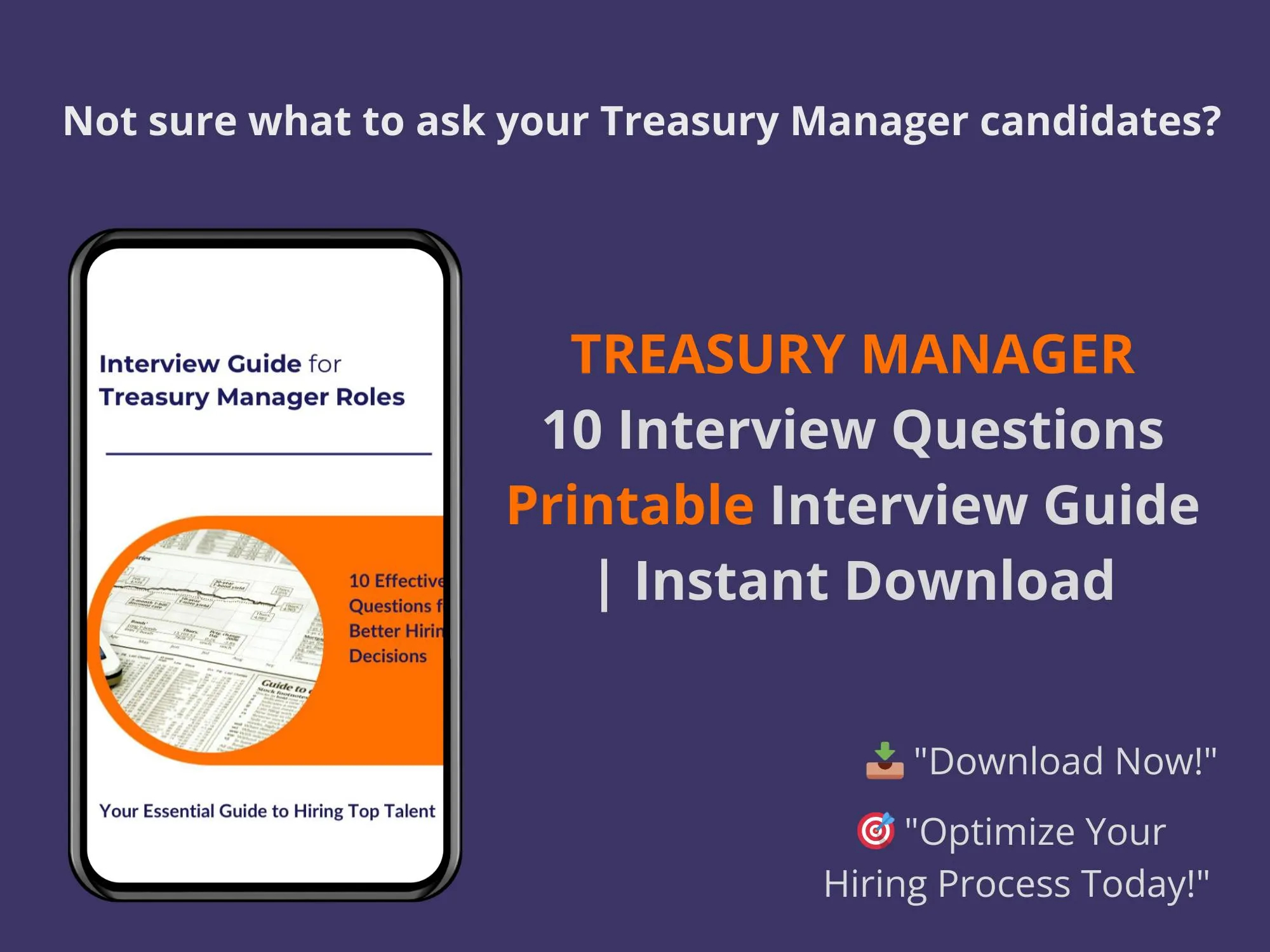Treasury Manager Interview Guide 10 Strategic Questions Evaluation Sheet Printable Hiring Template Instant PDF Download Etsy