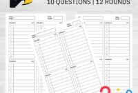 Trivia Answer Sheets 12 Rounds 120 Questions PDF Printable Etsy