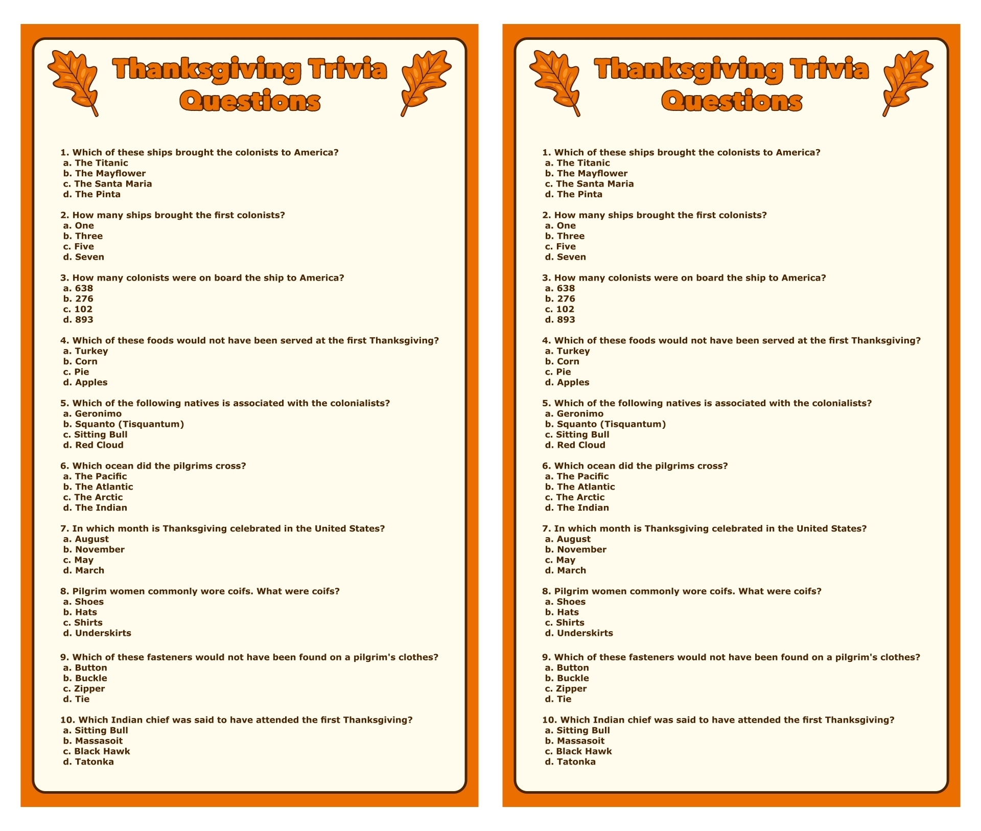 Trivia Questions And Answers 10 Free PDF Printables Printablee