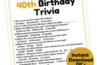 Trivia Questions For 40th Birthday Etsy Trivia Questions For 40th Birthday Etsy
