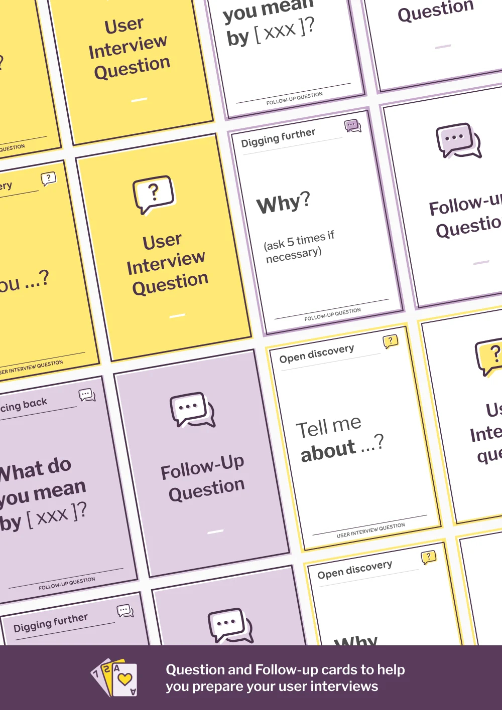 User Interview Question Cards 43 Printable Cards 