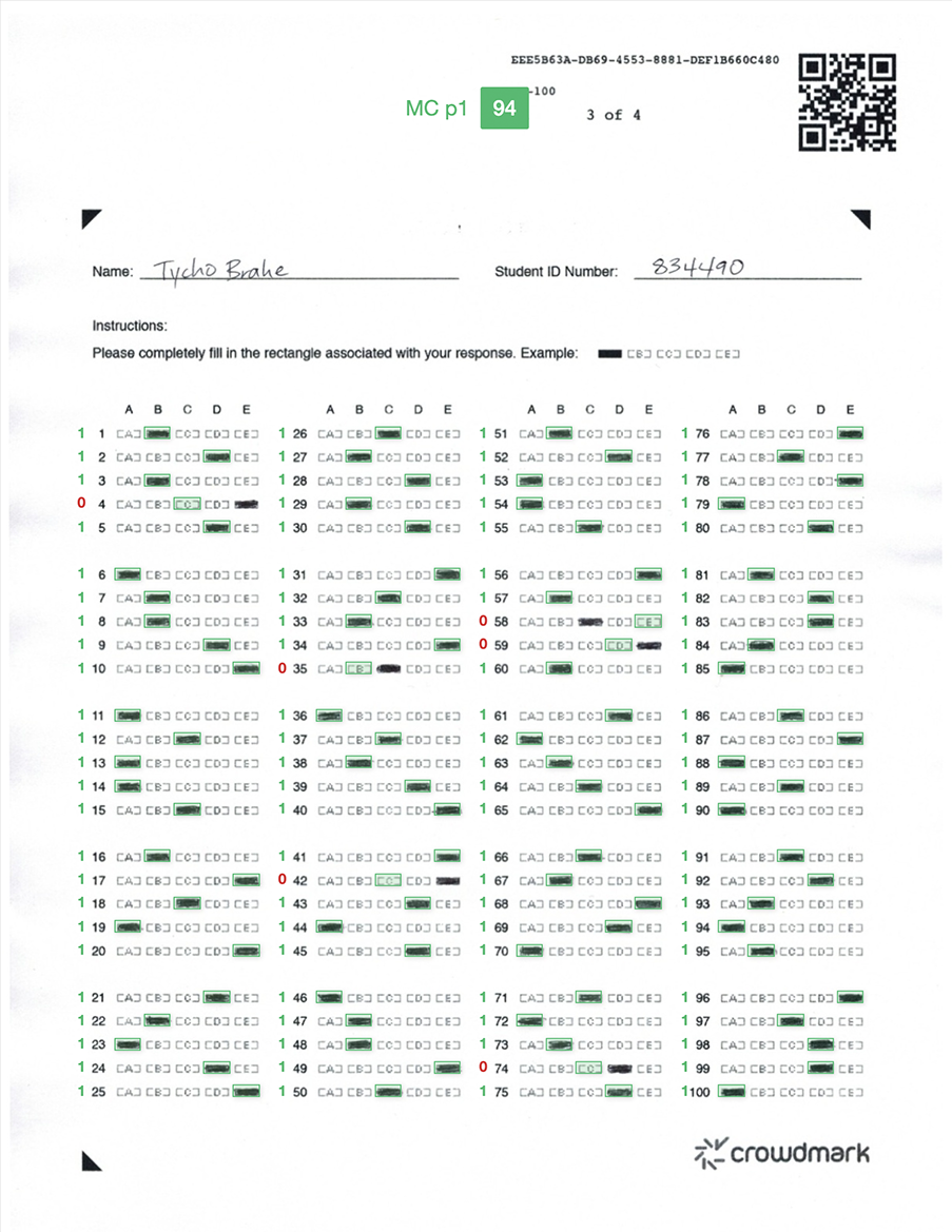 Printable 100 Bubble Answer Sheet