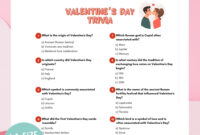 Valentine s Day Fun Printable Trivia Game With Multiple Choice Questions Instant Download For A Love filled Celebration Love Quiz Etsy
