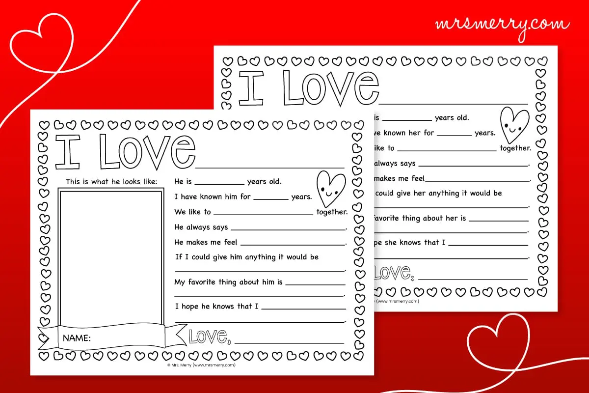 Valentine s Day Questionnaire For Kids Printable Mrs Merry
