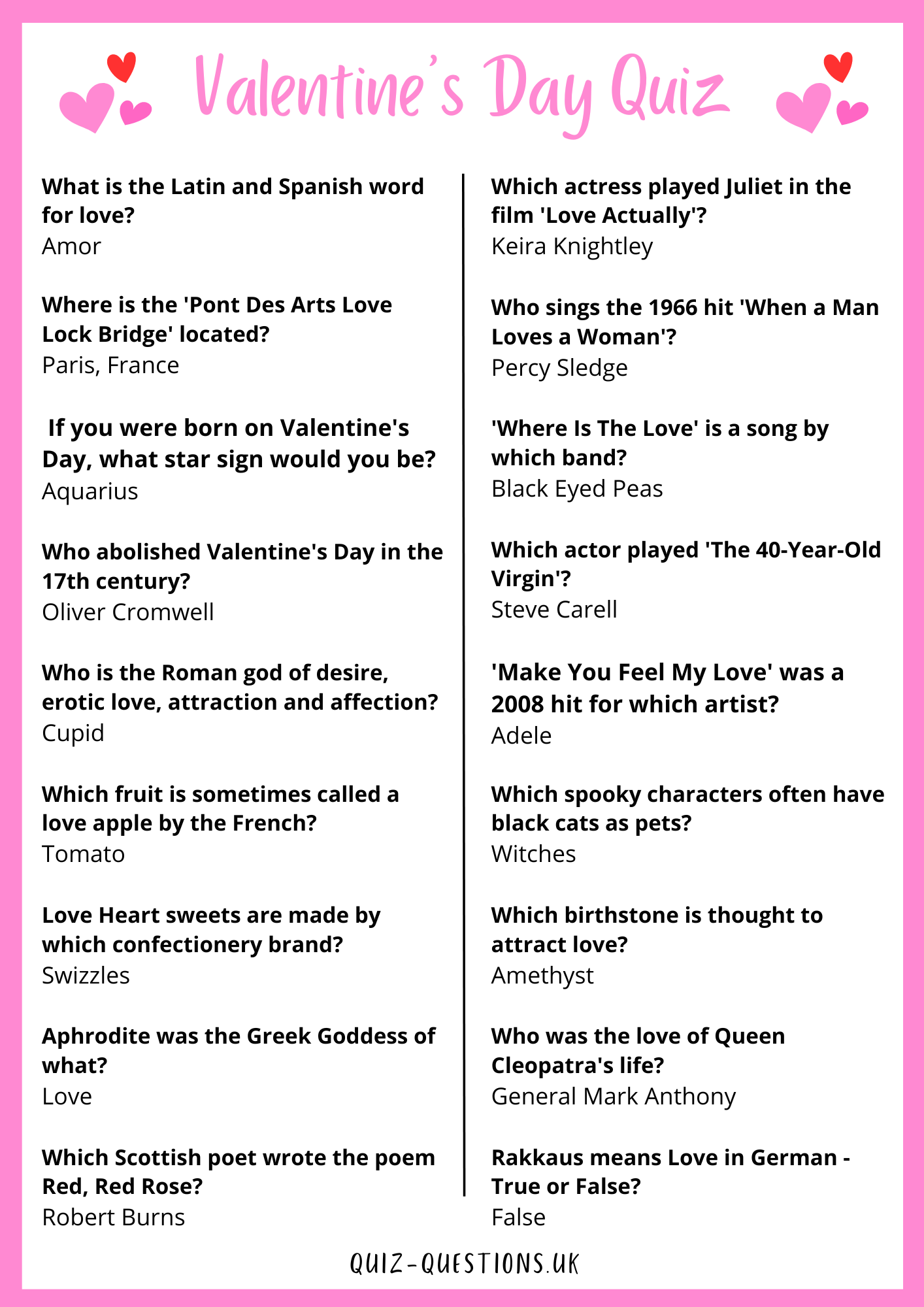 Ve Day Quiz Questions and Answers Printable