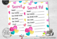 Valentine s Day Secret Pal Questionnaire Printable Gift Exchange Wish List Form Secret Pal Survey My Favorite Things Gift Ideas Card VL Etsy