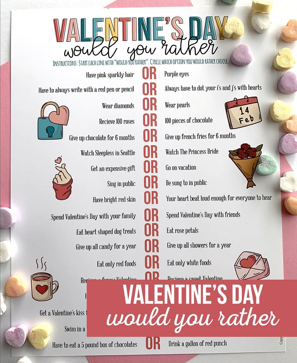 Printable Would You Rather Questions for Adults