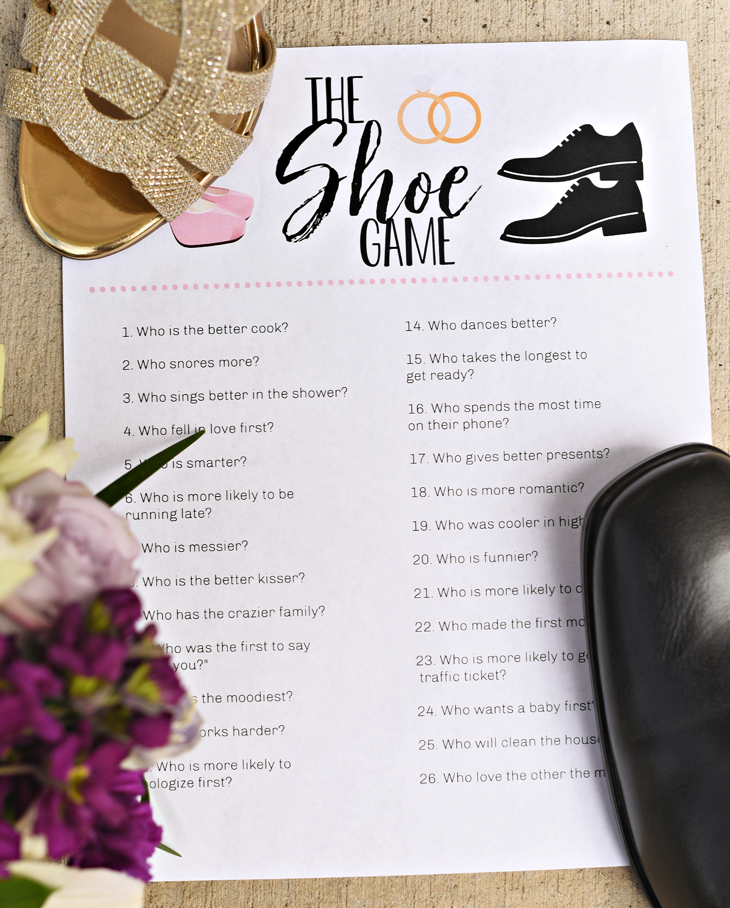 Wedding Shoe Game Fun Squared