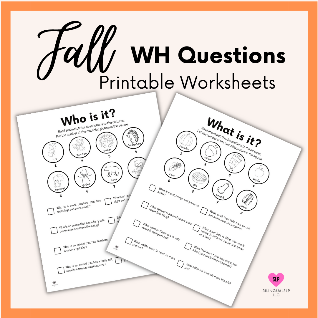 Wh-Questions Autism Printable