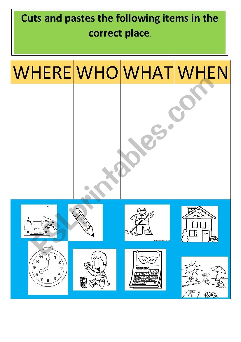 Free Printable Worksheets Where Questions