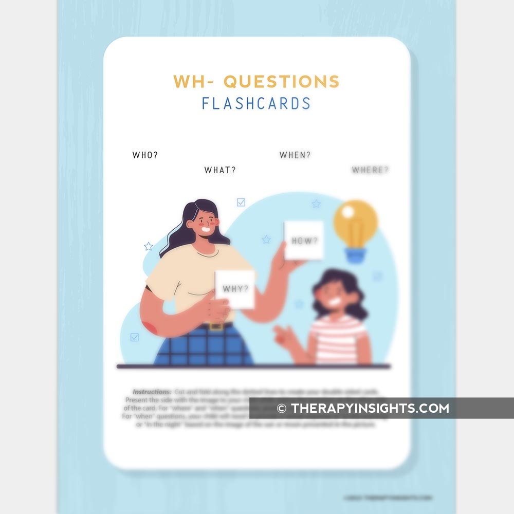 WH Questions Flashcards Adult And Pediatric Printable Resources For Speech And Occupational Therapists