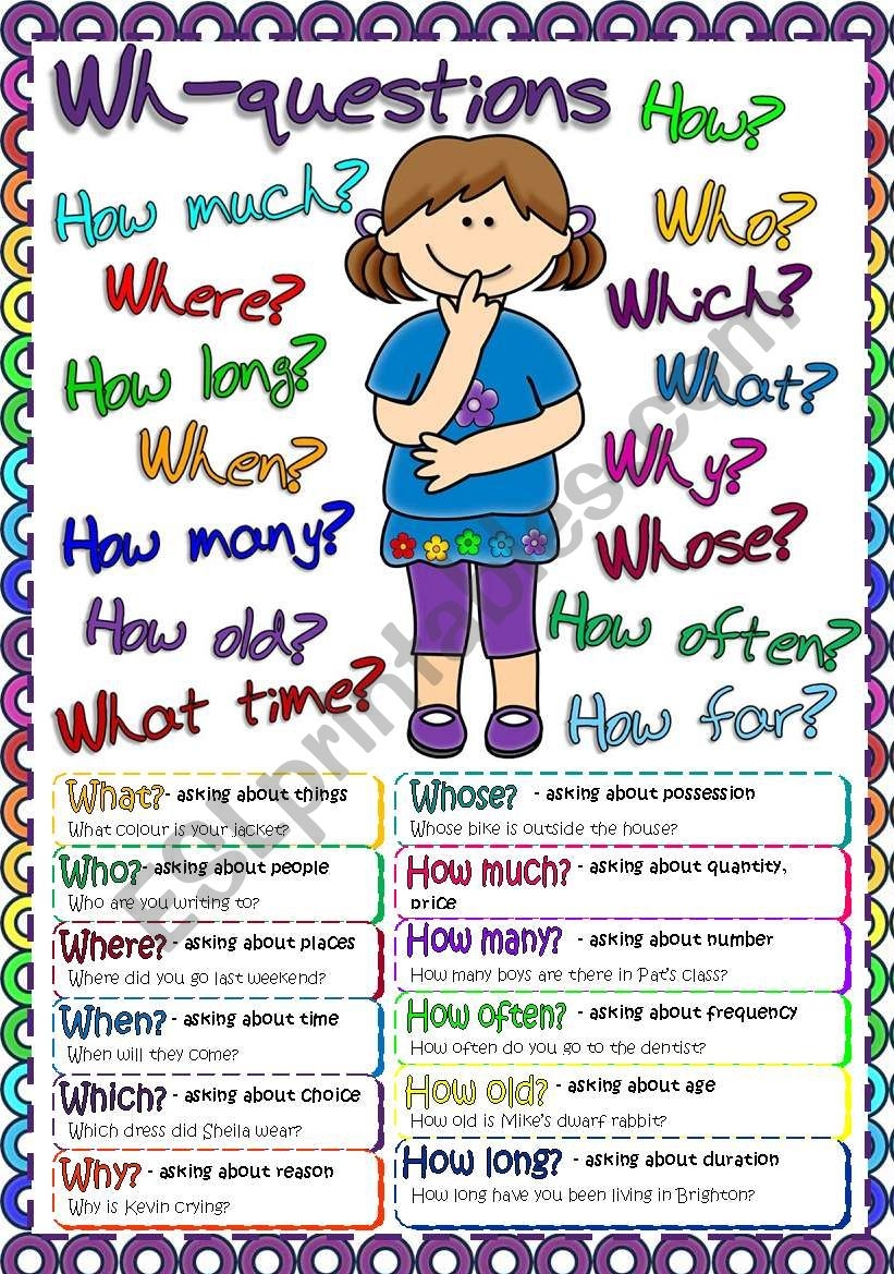 Wh Questions POSTER ESL Worksheet By Mada 1