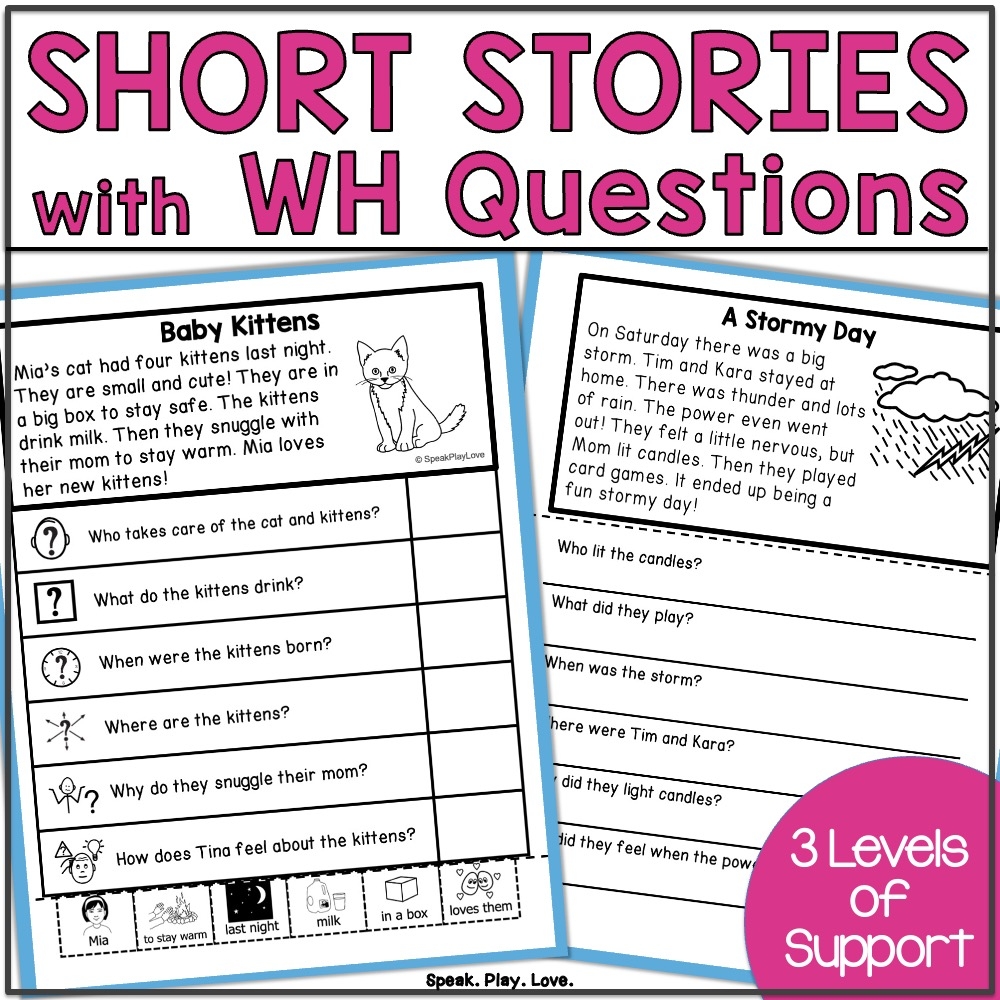 WH Questions Short Stories Speech Therapy Auditory Comprehension Made By Teachers