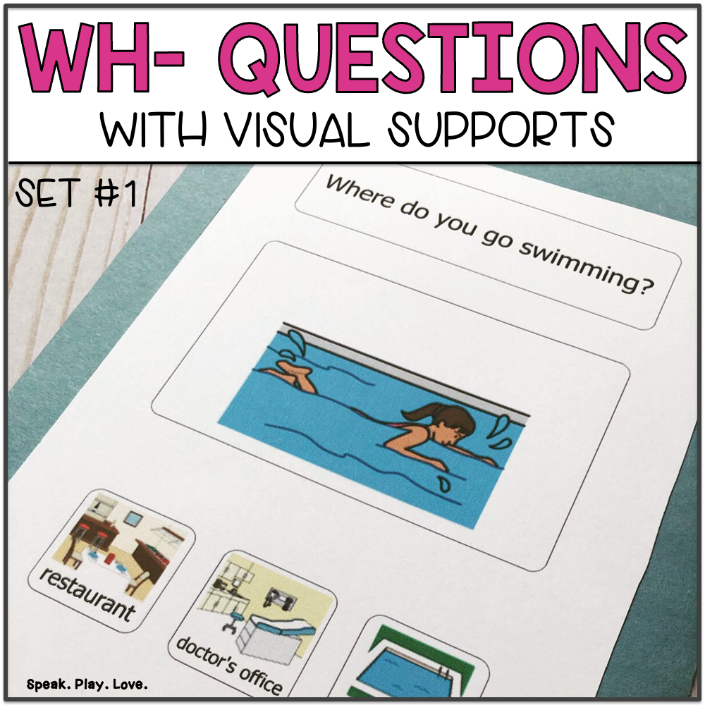 WH Questions With Visuals Speech Therapy Autism Picture Choices Made By Teachers