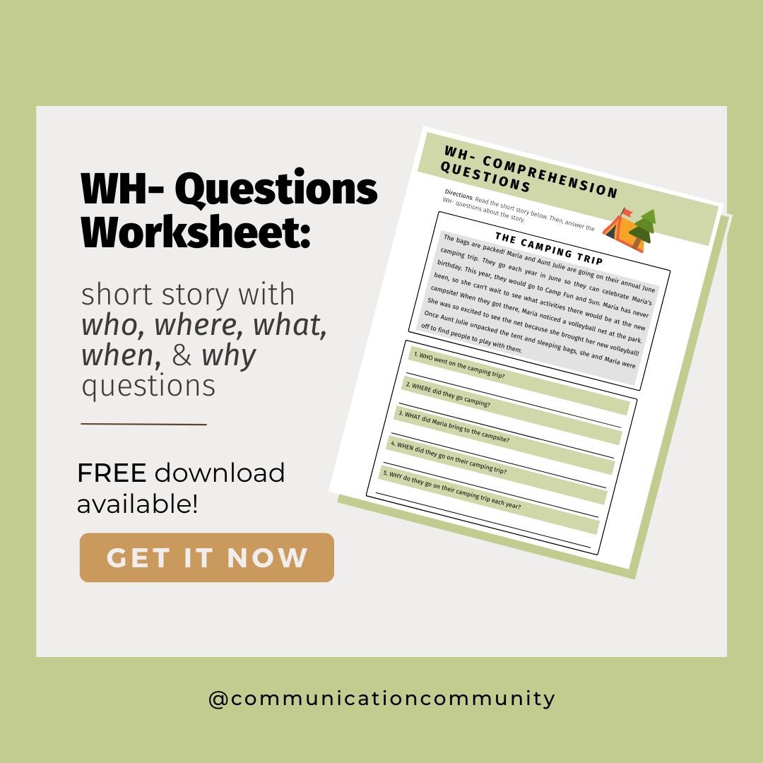 Free Printable WH Questions PDF