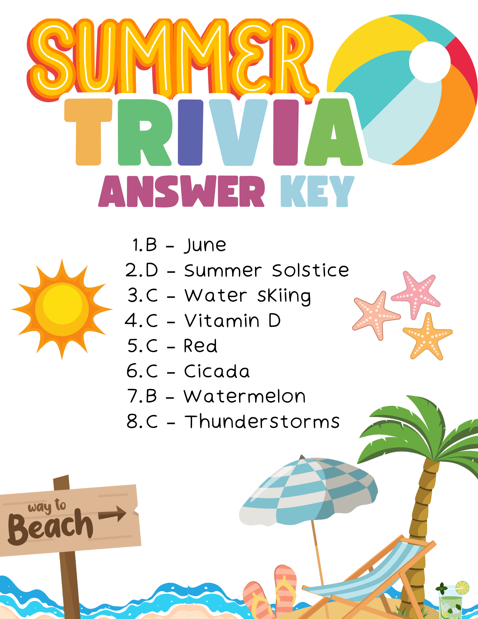 What Do You Know About Summer Print Summer Trivia Questions To Find Out 