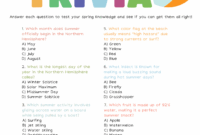 What Do You Know About Summer Print Summer Trivia Questions To Find Out