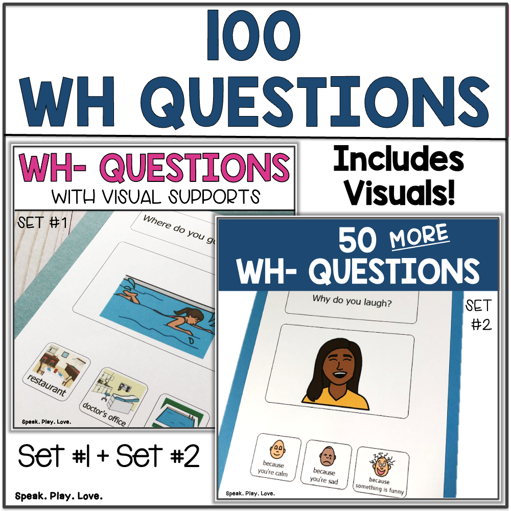 When Questions For Speech Therapy Free WH Question Cards Speak Play Love