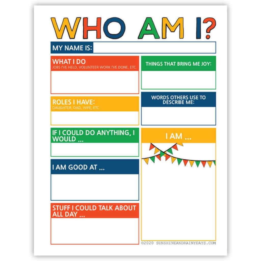 Printable Who AM I Questions for Adults