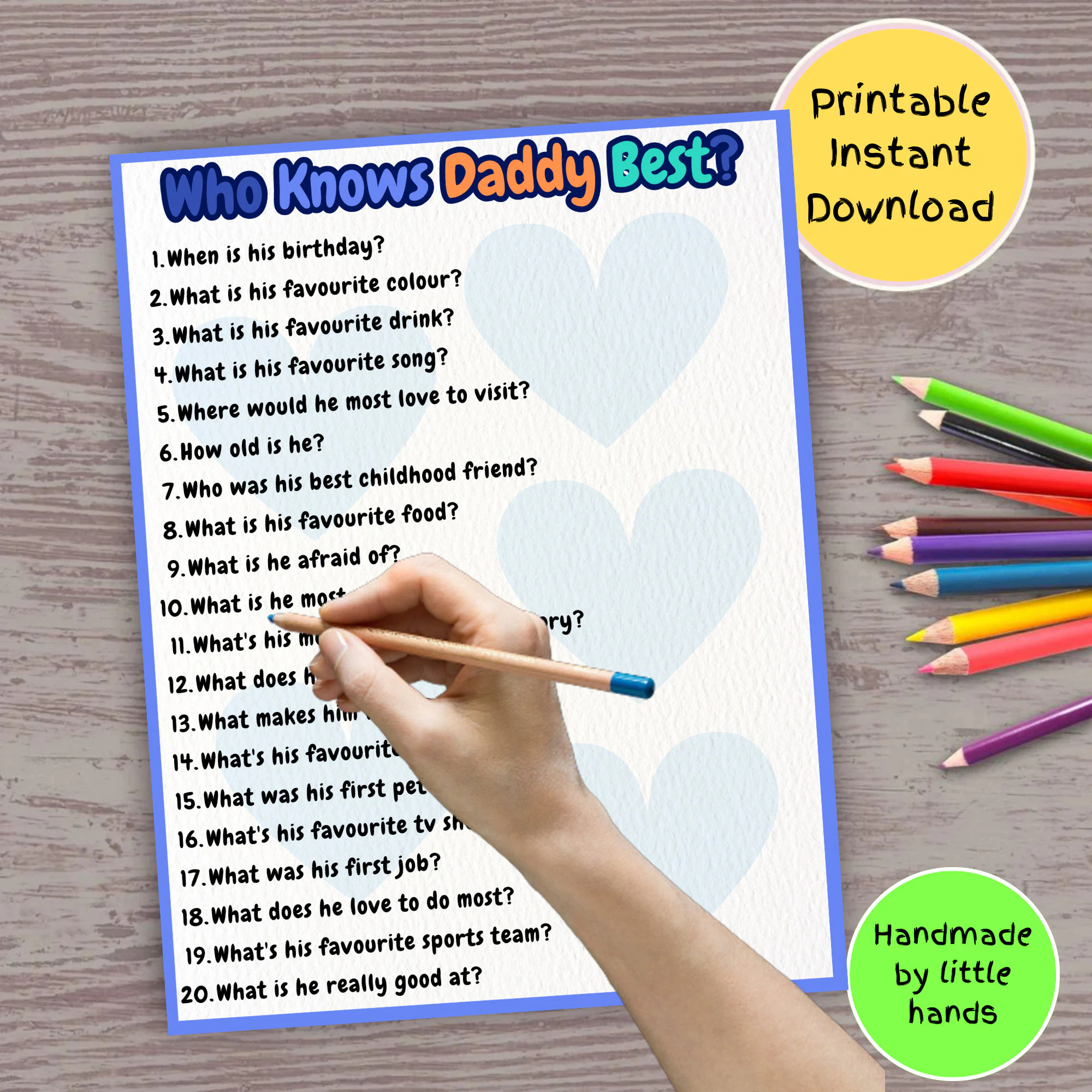Who Knows Daddy Best Printable Party Game For Daddy s 50th 60th 70th Birthday Party Retirement Fathers Day Gift Idea Funny Quiz Questions Etsy